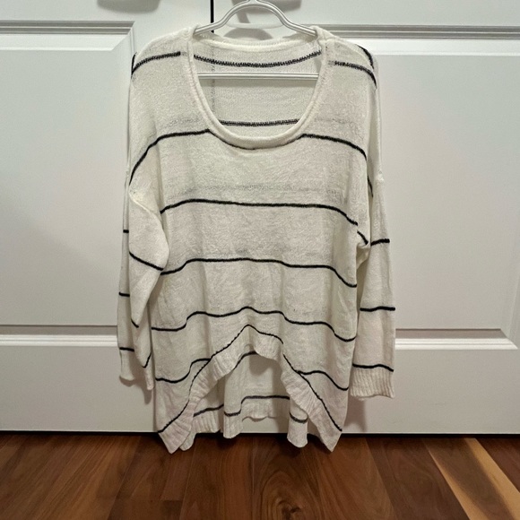 Stripped sweater with high-low hem - Picture 1 of 3